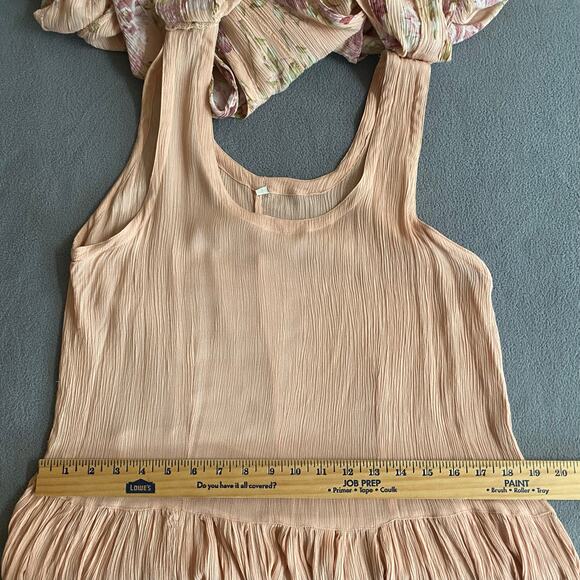 Vtg 90s NOS American Angel Romantic Boho Rose Floral Crinkle Rayon Maxi Dress M - Picture 12 of 16